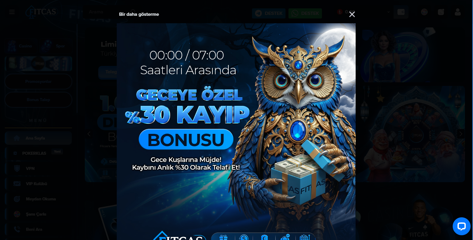 Fitcas Mefete Yatırım Bonusu